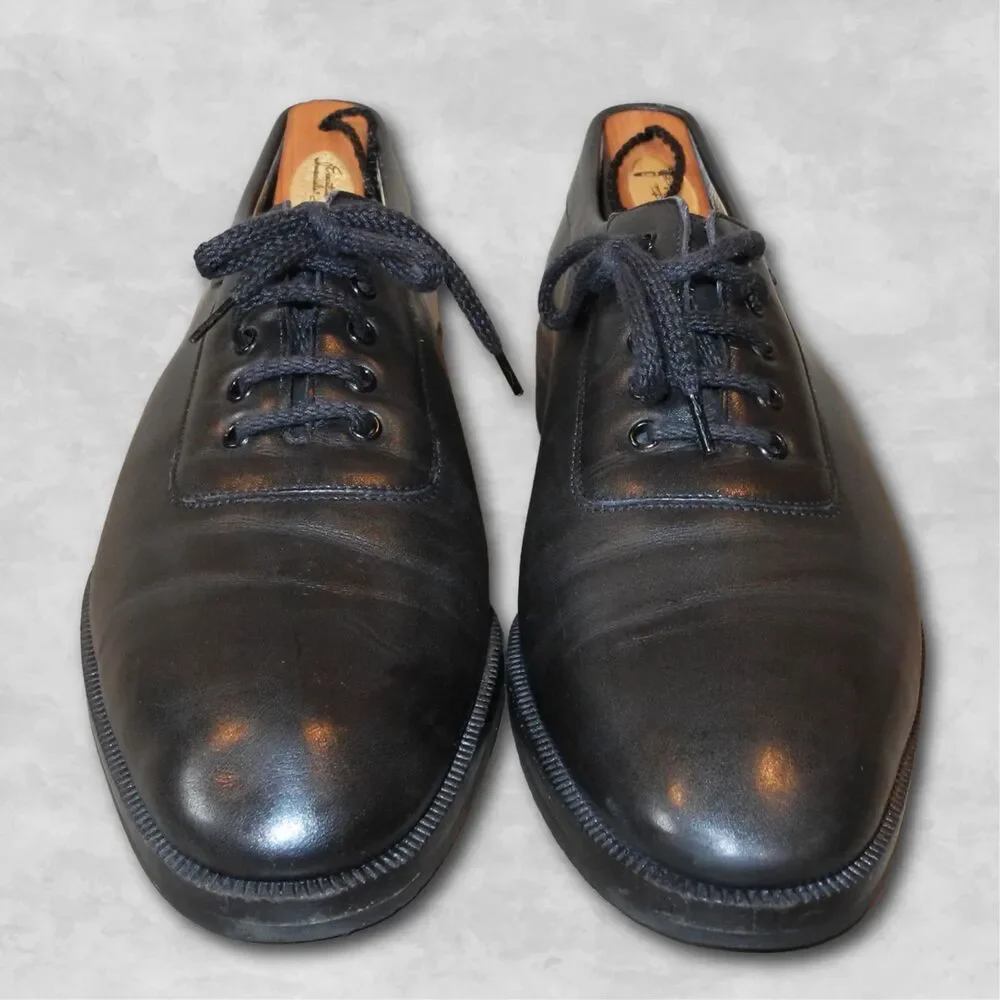 SALVATORE FERRAGAMO LEATHER MEN\'S SHOES 8 D New Salvatore Ferragamo PETER Black Leather Mens Drivers  main image 4